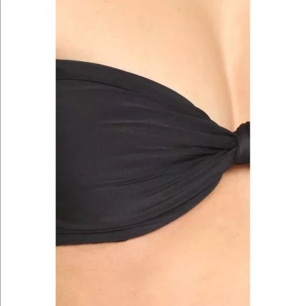 Free People Mikoh Black Carmel Bikini Top Strapless Knotted Bandeau Swim Retro - Picture 6 of 8